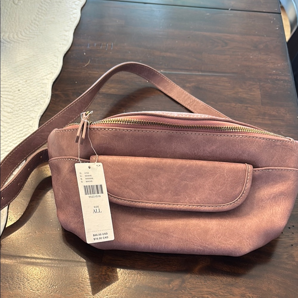 Anthropologie Pink Crossbody Bag with Adjustable Strap